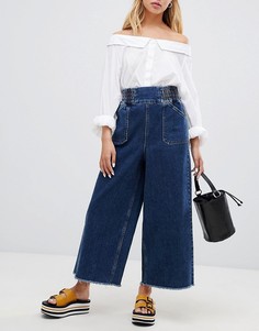 Джинсы с широкими штанинами и эластичным поясом ASOS DESIGN - Синий