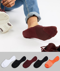 5 пар невидимых носков с вафельной фактурой ASOS DESIGN - Мульти