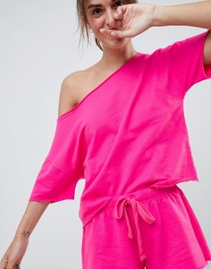 Свитшот для дома с короткими рукавами и необработанным краем ASOS DESIGN - Розовый