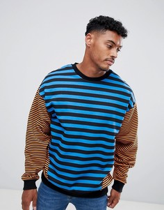 Oversize-свитшот в стиле колор блок ASOS DESIGN - Синий