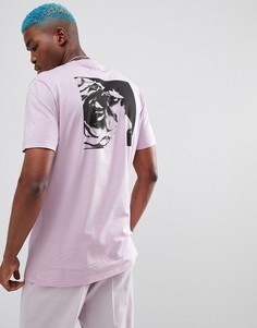 Длинная футболка с принтом ASOS DESIGN - Фиолетовый