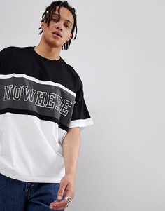Oversize-футболка в стиле колор блок с принтом ASOS DESIGN - Черный