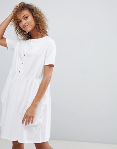 Свободное платье на пуговицах с карманами ASOS DESIGN - Белый