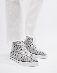 Высокие жаккардовые кеды ASOS DESIGN - Белый