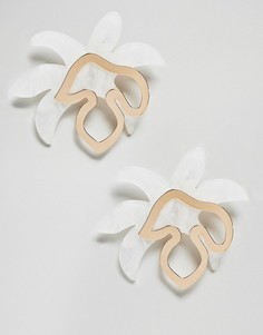 Металлические серьги в форме цветка ASOS DESIGN - Золотой
