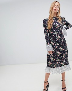 Платье миди с цветочным принтом и пайетками ASOS DESIGN - Мульти