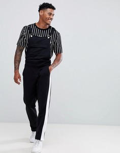 Черный трикотажный комбинезон с полосками по бокам ASOS DESIGN - Черный