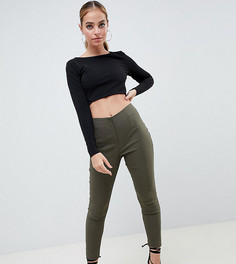 Облегающие брюки с завышенной талией ASOS DESIGN Petite - Зеленый