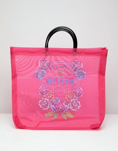 Сумка из сетки с принтом ASOS DESIGN - Розовый