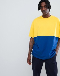 Длинная футболка оversize контрастной расцветки ASOS DESIGN - Бежевый