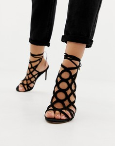 Босоножки на каблуке с ремешками ASOS DESIGN - Черный