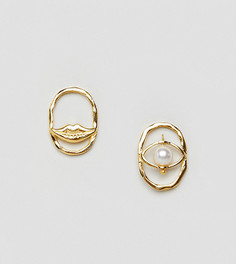 Серьги из позолоченного серебра ASOS DESIGN - Золотой