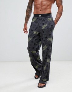 Прямые пижамные брюки с принтом ASOS DESIGN - Серый