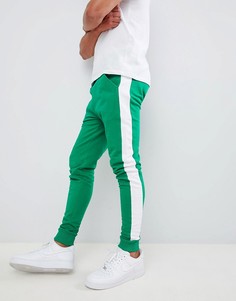 Зеленые джоггеры скинни с полосками по бокам ASOS DESIGN - Зеленый