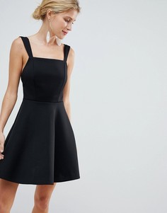 Платье мини для выпускного с квадратным вырезом ASOS DESIGN - Черный