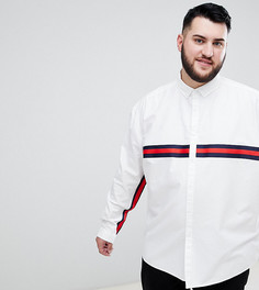 Белая оксфордская оversize-рубашка с отделкой лентой ASOS DESIGN plus - Белый