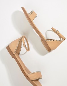 Босоножки с заклепками Missguided - Бежевый