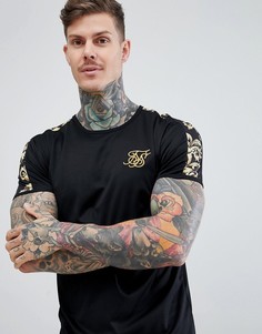 Черная обтягивающая футболка с отделкой SikSilk - Черный