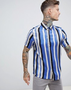 Рубашка классического кроя в полоску ASOS DESIGN - Синий