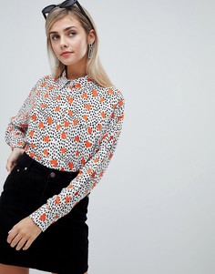 Укороченная рубашка с сердечками ASOS DESIGN - Мульти