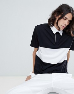 Свободная футболка-поло с контрастными вставками ASOS DESIGN - Мульти
