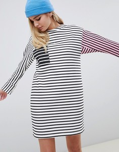 Трикотажное платье в полоску колор блок ASOS DESIGN - Мульти