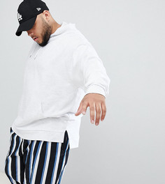 Белый меланжевый oversize-худи с асимметричным краем ASOS DESIGN plus - Белый