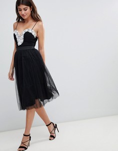 Платье с вырезом сердечком Rare London - Черный