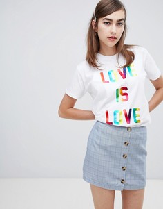 Футболка с принтом Love is love ASOS DESIGN - Белый