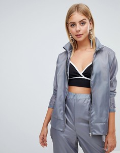 Серая куртка на молнии PrettyLittleThing - Серый