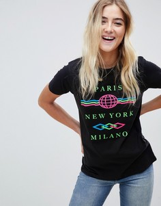 Футболка с фактурным принтом ASOS DESIGN - Черный