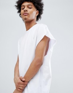 Белая длинная oversize-футболка без рукавов ASOS DESIGN - Белый