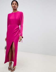 Атласное платье макси с рукавами летучая мышь ASOS DESIGN - Фиолетовый