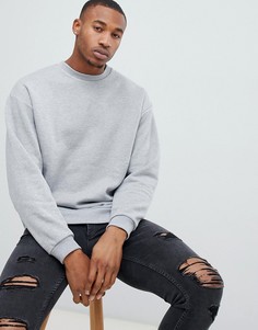 Серые меланжевый oversize-свитшот ASOS DESIGN - Серый