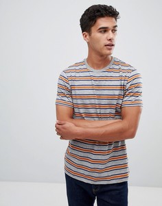 Оранжевая футболка в полоску Burton Menswear - Оранжевый