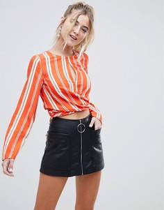 Блузка в полоску с перекрученной отделкой Miss Selfridge - Мульти
