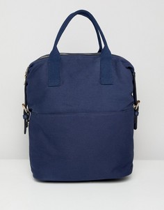 Парусиновый рюкзак на молнии с двумя ремешками ASOS DESIGN - Темно-синий