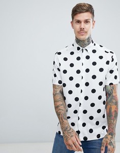 Белая oversize-рубашка из вискозы в горошек ASOS DESIGN - Белый