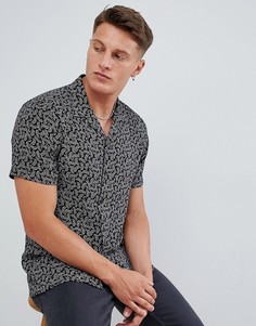 Черная рубашка классического кроя с принтом пейсли ASOS DESIGN - Черный
