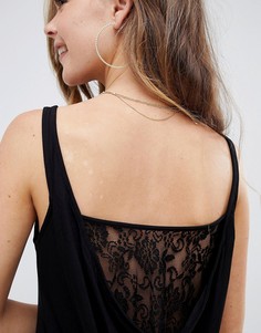 Платье макси с кружевной вставкой ASOS DESIGN - Черный