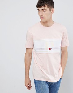 Свободная футболка с жаккардовой вставкой и принтом ASOS DESIGN - Розовый