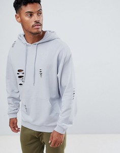Серый худи свободного кроя ASOS DESIGN - Серый