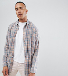 Oversize-рубашка в клетку с заниженной линией плеч ASOS DESIGN Tall - Розовый