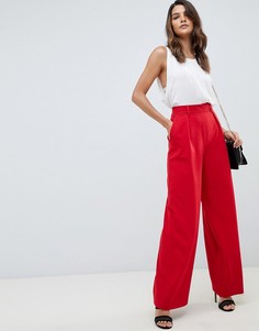 Широкие брюки с защипами ASOS DESIGN - Красный