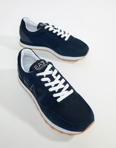 Темно-синие кроссовки EA7 - Темно-синий