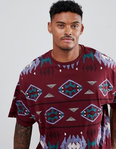 Oversize-футболка с ацтекским принтом ASOS DESIGN - Красный