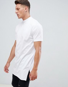 Свободная длинная футболка с разрезами по бокам ASOS DESIGN - Белый
