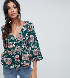 Блузка с запахом и цветочным принтом Vero Moda tall - Розовый