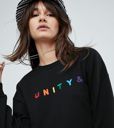 Свободный свитшот с вышивкой ASOS DESIGN x glaad - Черный