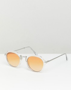 Круглые солнцезащитные очки с оранжевыми стеклами ASOS DESIGN - Белый